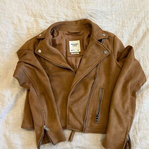 Abercrombie vegan suede bomber jacket